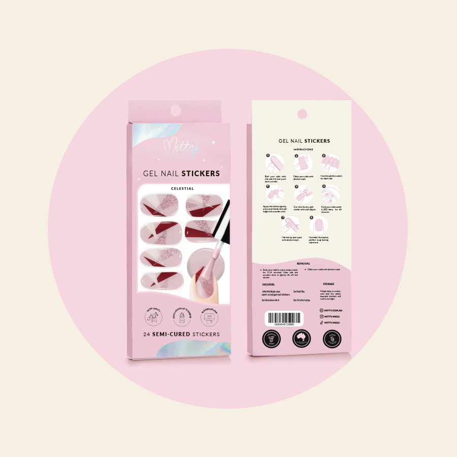 Mitty Semi Cured Gel Nail Stickers - Celestial