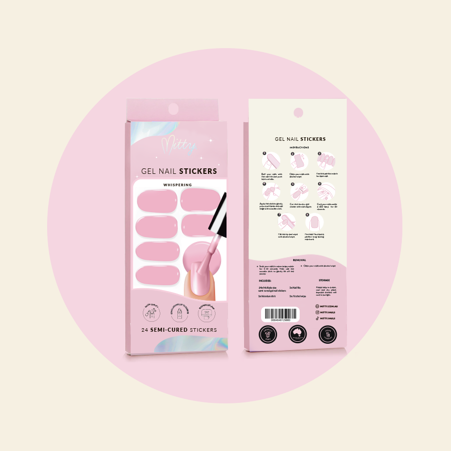 Mitty Semi Cured Gel Nail Stickers - Whispering