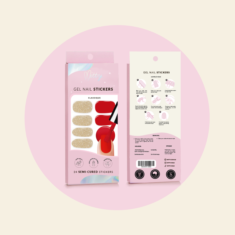 Mitty Semi Cured Gel Nail Stickers - Classique