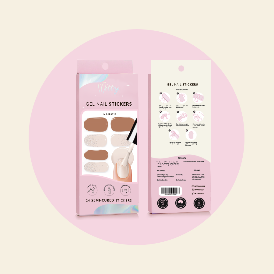Mitty Semi Cured Gel Nail Stickers - Majestic