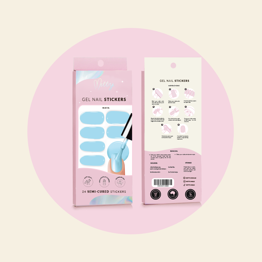 Mitty Semi Cured Gel Nail Stickers - Maya