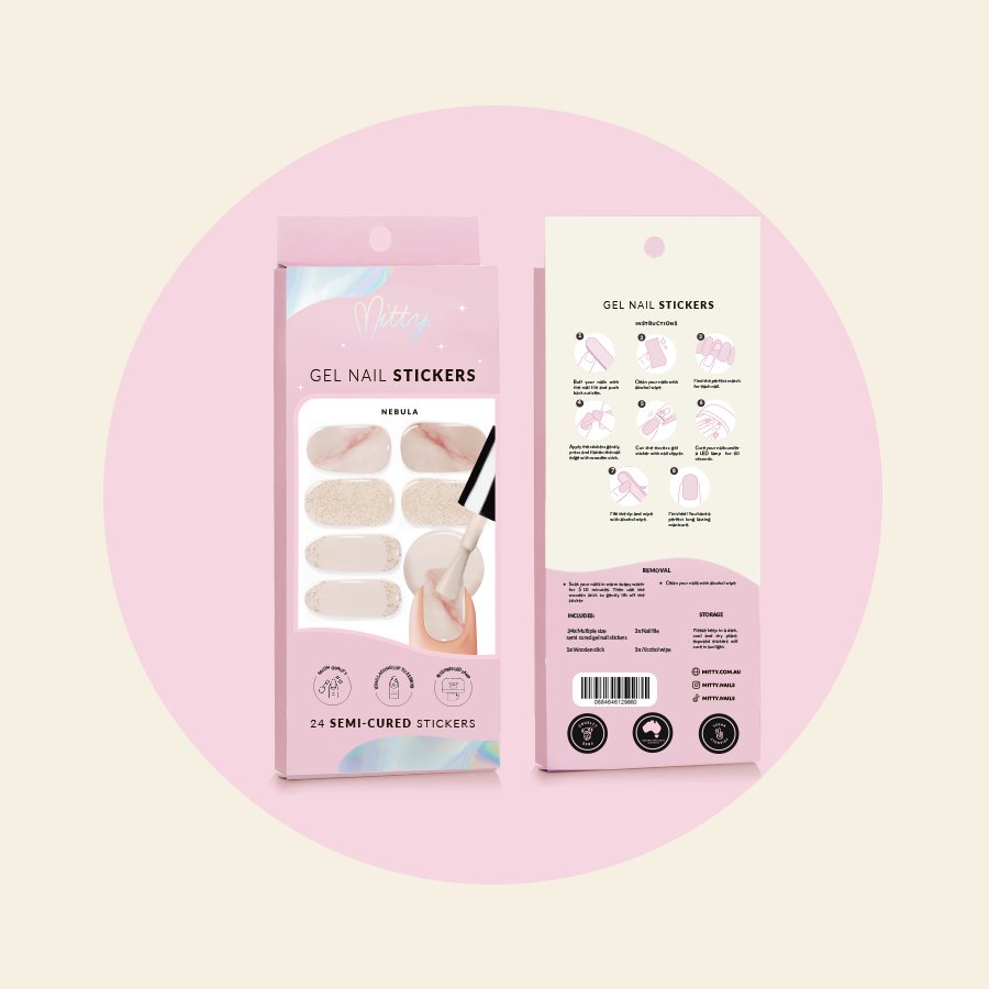 Mitty Semi Cured Gel Nail Stickers - Nebula