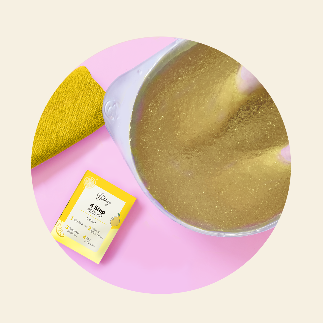 Mitty 4 Step Pedi Kit includes Jelly Soak - Lemon