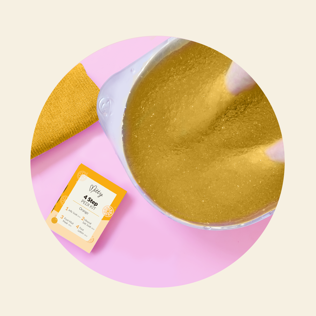Mitty 4 Step Pedi Kit includes Jelly Soak - Orange
