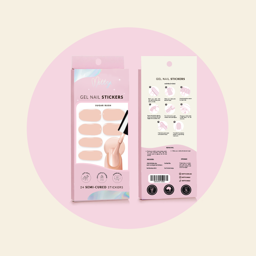 Mitty Semi Cured Gel Nail Stickers - Sugar Rush
