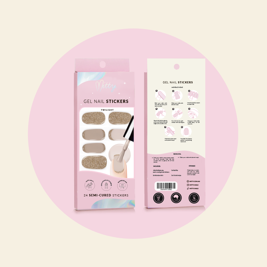 Mitty Semi Cured Gel Nail Stickers - Twilight