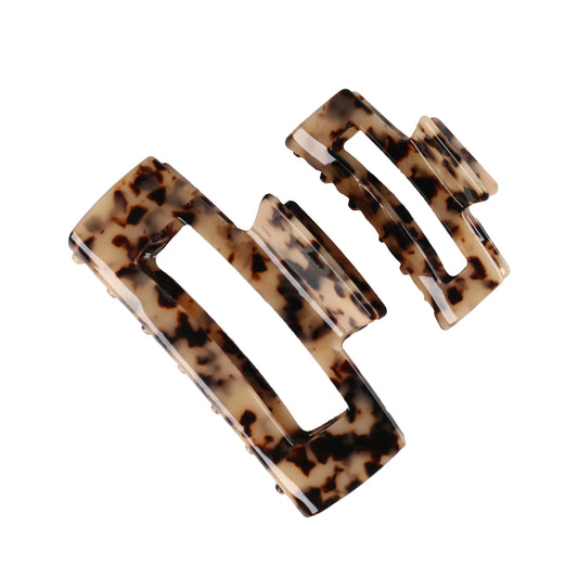 xoBeauty Claw Hair Clip Set Nude Tortoiseshell
