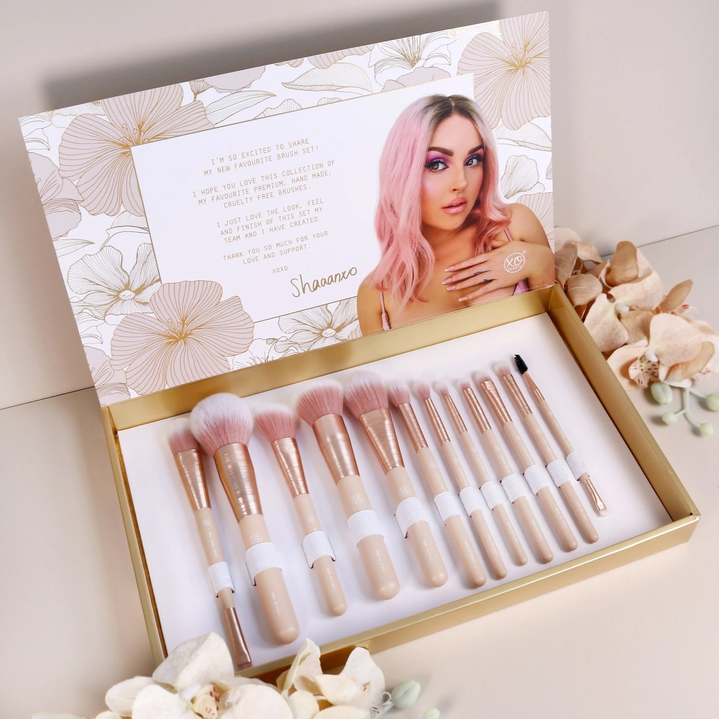 xoBeauty Lush Nude Brush Set 12 Piece