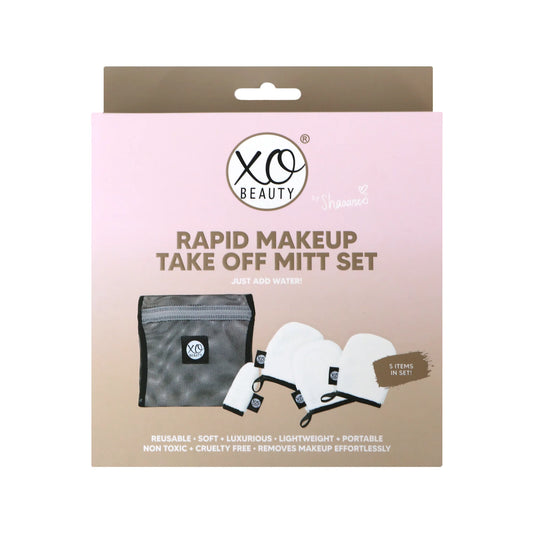 xoBeauty Rapid Makeup Take Off Mitt Set (5 Piece Set) Makeup Remover