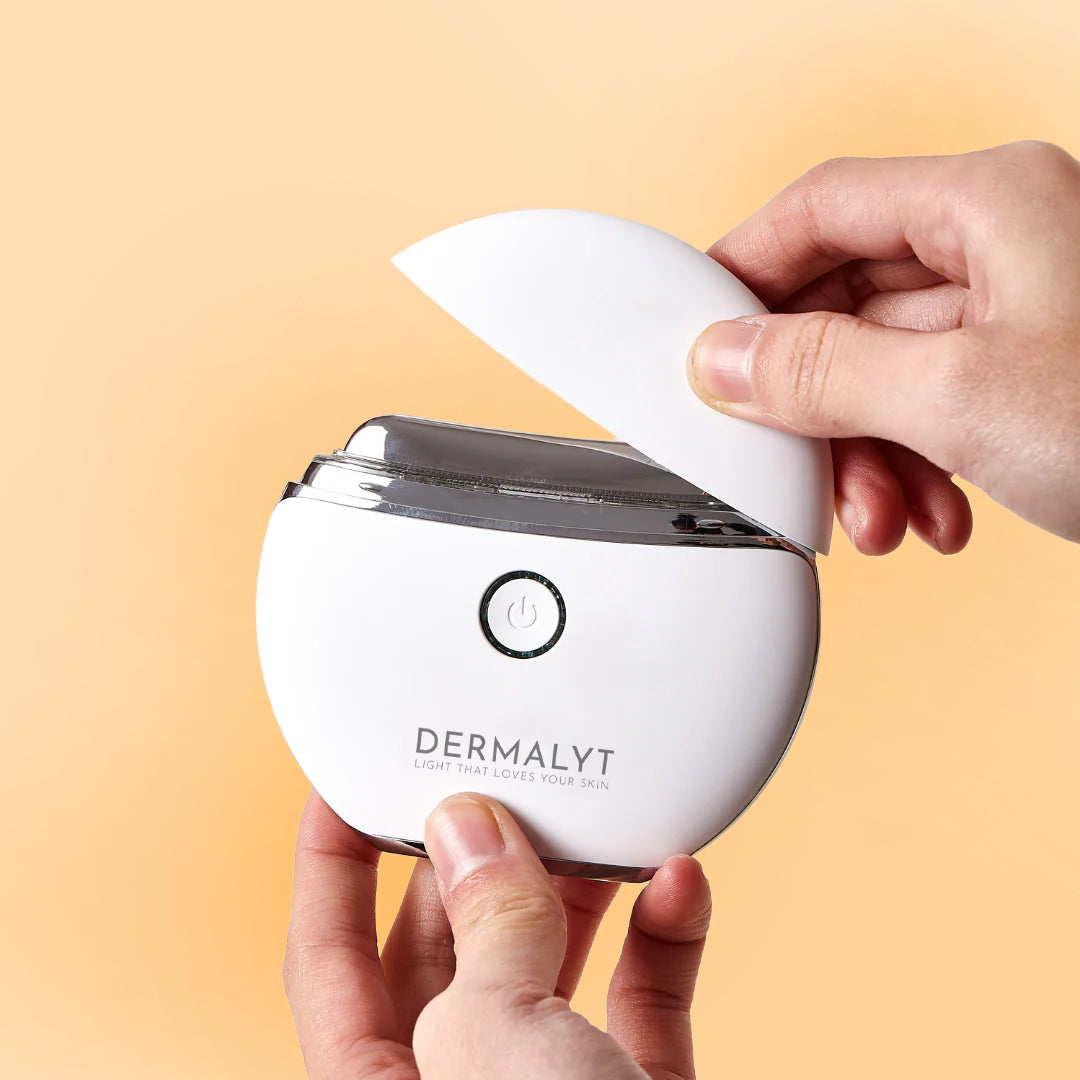 Dermalyt Pro LED Gua Sha device in use