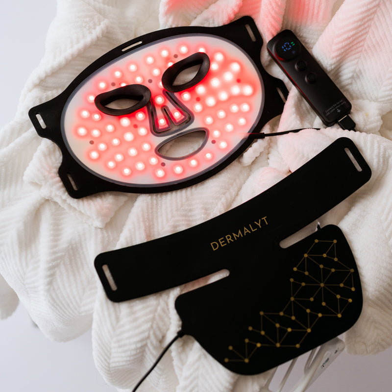 Dermalyt Pro face and neck LED light therapy system lifestyle photo