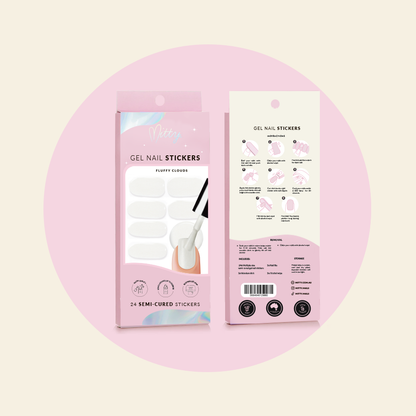 Mitty Semi Cured Gel Nail Stickers - Fluffy Clouds