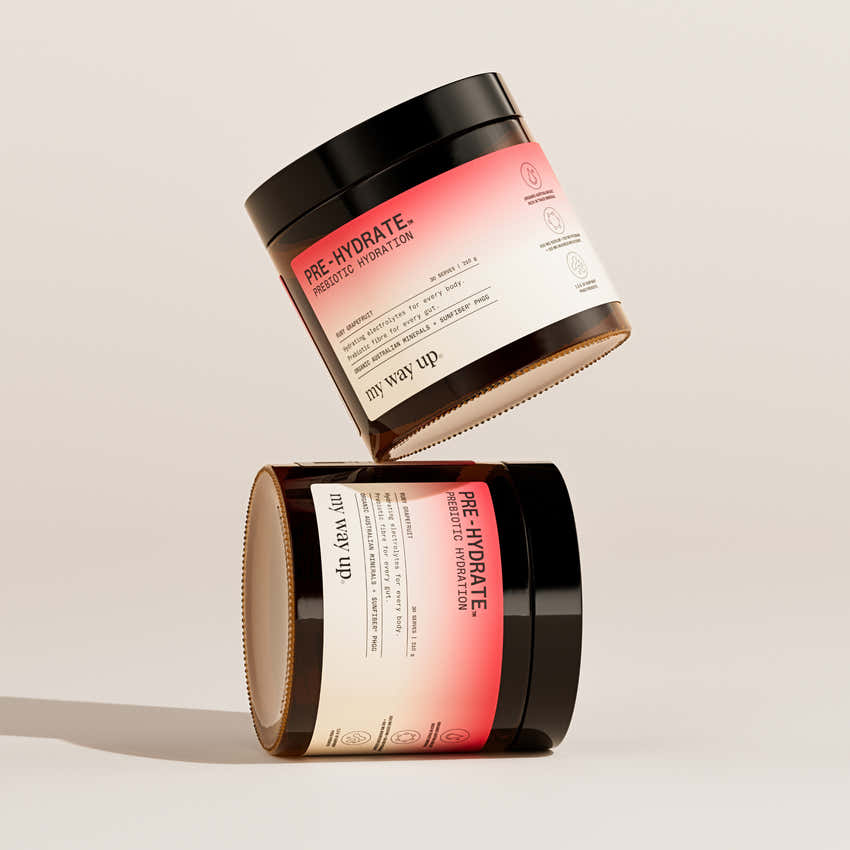 My Way Up Hydration + Creatine Duo – Ruby Grapefruit: included item 1 - My Way Up Pre-Hydrate Prebiotic Hydration 210g – Ruby Grapefruit